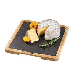 Τυριέρα Formaggio 296730 23x23cm Natural-Black Cilio Ξύλο
