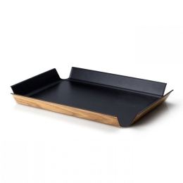 Δίσκος Σερβιρίσματος Living 02912000 45x34x4cm Black-Brown Continenta Ξύλο,Χαρτί
