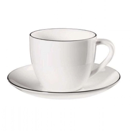 Φλυτζάνι Καφέ Με Πιάτο A Table 1929113 250ml White Asa Πορσελάνη