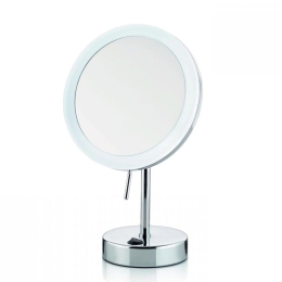 Καθρέπτης Επιτραπέζιος Sabina LED 20628 Φ20x31,5cm Silver Kela Μέταλλο,Γυαλί
