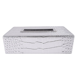 Κουτί Για Χαρτομάντηλα Croco 61378 Silver Τεχνόδερμα
