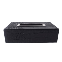 Κουτί Για Χαρτομάντηλα Croco 61379 Black Τεχνόδερμα