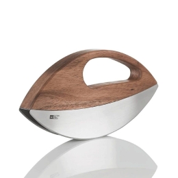 Μετζαλούνα Με Διπλή Λεπίδα Wave KH51 19,8x2,2x10,9cm Brown-Silver AdHoc Ξύλο