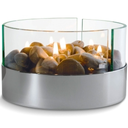 Διακοσμητικό Επιτραπέζιο Τζάκι Burn 123072 Φ20x13cm Silver-Clear Philippi Ατσάλι,Γυαλί