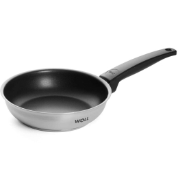 Τηγάνι Αντικολλητικό Concept 520NC 20cm Inox-Black Woll 20cm Ανοξείδωτο Ατσάλι
