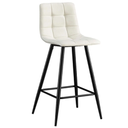 Σκαμπό Μπάρ Nora 43.1365.S 41x46x73-100cm Με Ύφασμα Off White