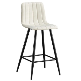 Σκαμπό Μπάρ Nero 43.1372.S 41x46x73-100cm Με Ύφασμα Off White