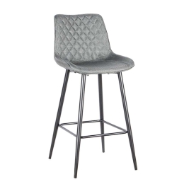 Σκαμπό Μπάρ Alesia 43.1373 74cm Με Ύφασμα Grey