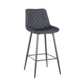 Σκαμπό Μπάρ Alesia 43.1374 74cm Με Ύφασμα Black
