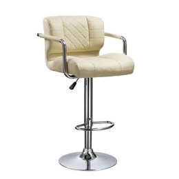 Σκαμπό Bar 83 43.2379.S (Σετ 2τμχ) 51x50x110cm Cream Μέταλλο,Τεχνόδερμα