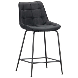 Σκαμπό Μπαρ Ermina 43.2754 50x54x65 Με Ύφασμα Black Zita Plus