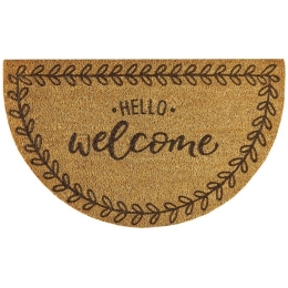 Πατάκι Εισόδου Finesse 475 Flower Hello Welcome 45X75cm Beige-Black Sdim 45X75