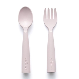 Πιρούνι Και Κουτάλι Βρεφικό Des.12 (Σετ 2τμχ) 13,5cm Pink Miniware 2 τμχ EVA