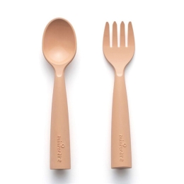 Πιρούνι Και Κουτάλι Βρεφικό Des.14 (Σετ 2τμχ) 13,5cm Caramel Miniware 2 τμχ EVA