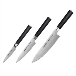 Μαχαίρια MO-V SM-0220 Σε Κασετίνα (Σετ 3τμχ) Black Samura Ανοξείδωτο Ατσάλι
