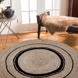 Χαλί Delhi BR-701 Beige-Black New Plan 120X120cm Round