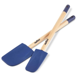 Σπάτουλες Μαρίζ (Σετ 2Τμχ) E980208 29,4x6/28,5x4cm Natural-Blue Zyliss Σιλικόνη,Ξύλο