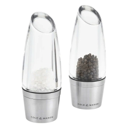 Μύλος Αλατιού/Πιπεριού Milston (Σετ 2Τμχ) H308898P 14cm Clear-Chrome Cole & Mason Acrylic