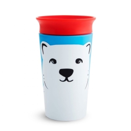Ποτήρι Παιδικό Miracle Sippy Cup Polar Bear 266ml White-Blue Munchkin 266ml Πλαστικό