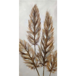 Πίνακας Καμβάς Pampas 15-00-23564 60x120cm Multi Marhome Κάθετοι Ξύλο,Καμβάς