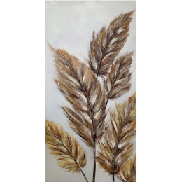 Πίνακας Καμβάς Pampas 15-00-23565 60x120cm Multi Marhome Κάθετοι Ξύλο,Καμβάς