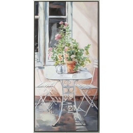 Πίνακας Καμβάς Αυλή 15-00-94034 52,5x4,5x102,5cm Multi Marhome Κάθετοι Ξύλο,Καμβάς