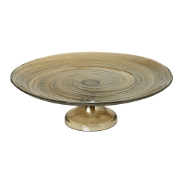 Τουρτιέρα Με Πόδι Torbel 80.624.09 33x10cm Honey Cryspo Trio Γυαλί