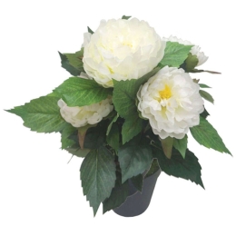 Τεχνητό Φυτό Παιώνια Σε Κασπώ 04-00-24187-1 45cm Multi-White Marhome Πλαστικό
