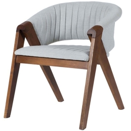 Πολυθρόνα Volk Plus 783-1515 60x65x75cm Walnut-Grey Ξύλο,Ύφασμα