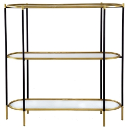 Κονσόλα Irregular 82960-DS-SA 124x42x127cm Black-Gold Μέταλλο,Γυαλί