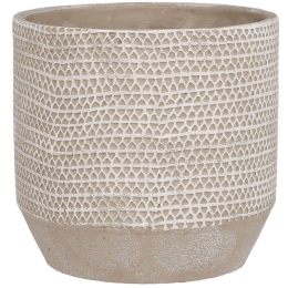 Κασπώ Τερακότα 1260-8 17x17x15,5cm Beige-White Supergreens Κεραμικό