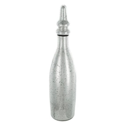 Βάζο Διακοσμητικό Με Πώμα 70455 14x14x53cm Silver Artekko Γυαλί