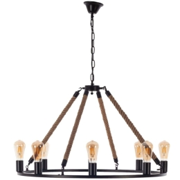 Φωτιστικό Οροφής Hemp 023-3314 82x82x12cm 8xΕ27 Black Artekko