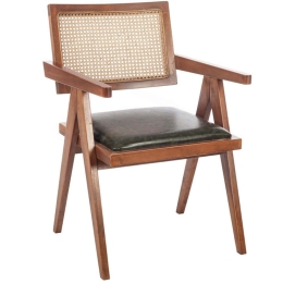Πολυθρόνα Suva Rattan 783-1504-C 52x55x80cm Brown-Green Ξύλο,Τεχνόδερμα