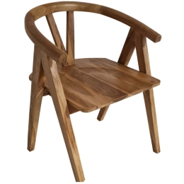 Πολυθρόνα Munggur 730-3214 55x50x72cm Natural Ξύλο