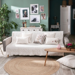 Ριχτάρι Felicia 01 Ecru Teoran Διθέσιο 180x250cm Βαμβάκι-Πολυέστερ