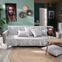 Ριχτάρι Felicia 04 Grey Teoran Τριθέσιο 180x300cm Βαμβάκι-Πολυέστερ