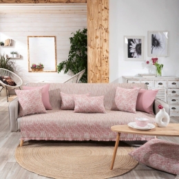 Ριχτάρι Felicia 06 Pink Teoran Τριθέσιο 180x300cm Βαμβάκι-Πολυέστερ