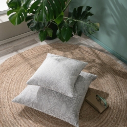 Μαξιλαροθήκη Διακοσμητική Δαπέδου Izola 04 Grey Teoran 65Χ65 Βαμβάκι-Πολυέστερ