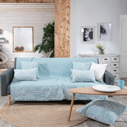 Ριχτάρι Izola 05 Blue Teoran Πολυθρόνα 180x150cm Βαμβάκι-Πολυέστερ