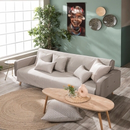 Ριχτάρι Sorrento 02 Beige Teoran Τριθέσιο 180x300cm Βαμβάκι-Πολυέστερ