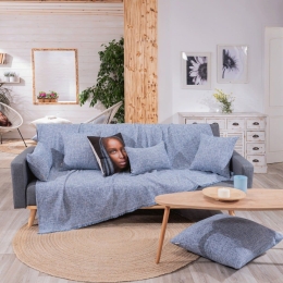 Ριχτάρι Milazzo 05 Blue Teoran Πολυθρόνα 180x150cm Βαμβάκι-Πολυέστερ