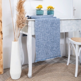 Τραβέρσα Milazzo 05 Blue Teoran 45X180 Βαμβάκι-Πολυέστερ