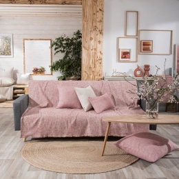 Ριχτάρι Milazzo 06 Pink Teoran Διθέσιο 180x250cm Βαμβάκι-Πολυέστερ