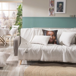 Ριχτάρι Noto 01 Ecru Teoran Διθέσιο 180x250cm Βαμβάκι-Πολυέστερ