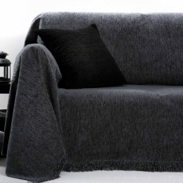 Ριχτάρι Ζακάρ Σενίλ 1300  Dark Grey Anna Riska Τριθέσιο 180x270cm 100% Βαμβάκι