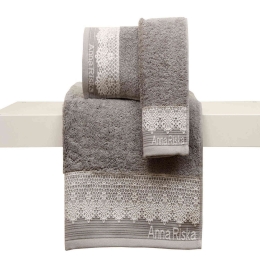 Πετσέτα Des. Karla 4.Grey Anna Riska Σώματος 70x140cm 100% Βαμβάκι