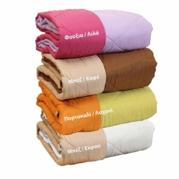 Κουβερτώριο Δίχρωμο Filling Μπέζ-Καφέ Viopros Μονό 160x240cm Microfiber