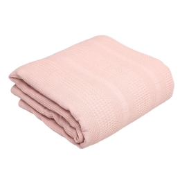 Κουβέρτα Πικέ Αλέξα Blush Pink Viopros Μονό 160x240cm 100% Βαμβάκι