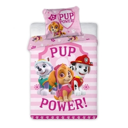 Παπλωματοθήκη Βρεφική Διπλής Όψης Paw Patrol 61 (Σετ 2τμχ) Pink Viopros 100x135cm 100% Βαμβάκι